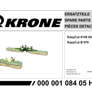 Krone Easycut 9140 B970 Disc Mower Parts Manual