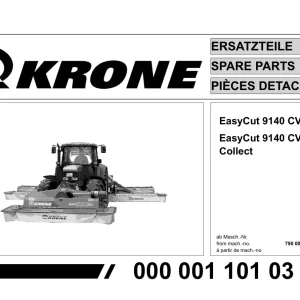 Krone Easycut 9140 Cv Disc Mower Parts Manual