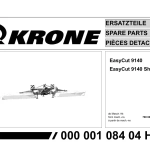 Krone Easycut 9140 Disc Mower Parts Manual