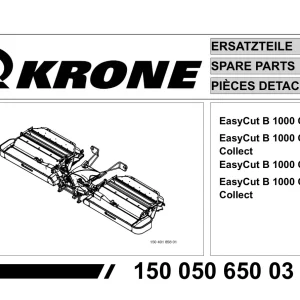 Krone Easycut B1000 Cv Cr Disc Mower Parts Manual