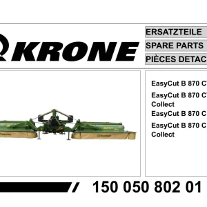 Krone Easycut B870 Cv Cr Disc Mower Parts Manual