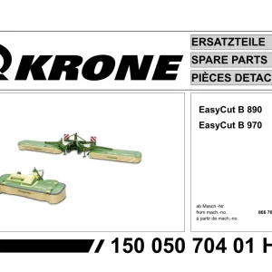 Krone Easycut B890 B970 Disc Mower Parts Manual