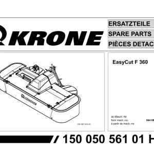 Krone Easycut F360 Disc Mower Parts Manual