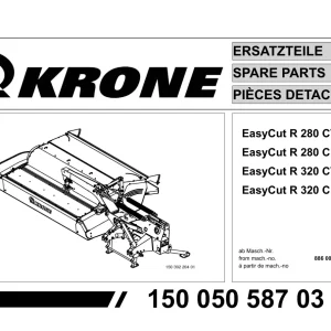 Krone Easycut R280 R320 Cv Cr Disc Mower Parts Manual