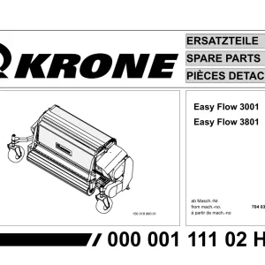Krone Easyflow 3001 3801 Parts Manual