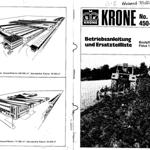 Krone Fidux 120 140 1977 1977 Parts Manual