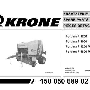 Krone Fortima F 1250 1600 Parts Manual