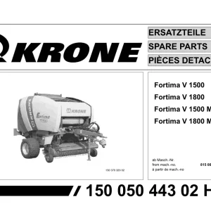 Krone Fortima V1500 1800 Parts Manual