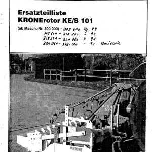 Krone Ke S 101 Parts Manual