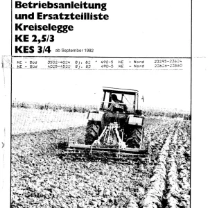 Krone Ke2.5 3 Kes3 4 Parts Manual
