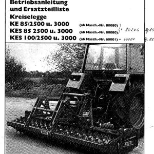 Krone Ke85 2500 3000.Kes85 2500 3000.Kes100 2500 3000 Parts Manual
