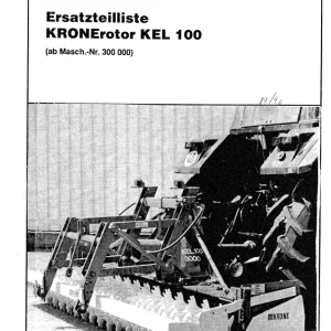 Krone Kel100 Parts Manual