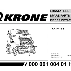 Krone Kr 10 16 S Parts Manual