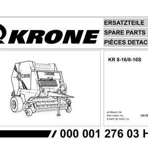 Krone Kr 8 16 S Parts Manual
