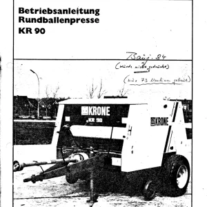Krone Kr 90 Parts Manual