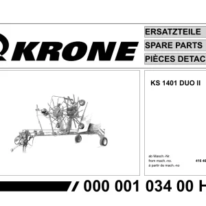 Krone Ks 1401 Duo Ii Parts Manual