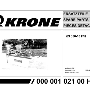 Krone Ks330 10F H Parts Manual