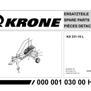 Krone Ks331 10L Parts Manual