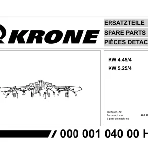 Krone Kw4.45 4 5.25 4 Parts Manual
