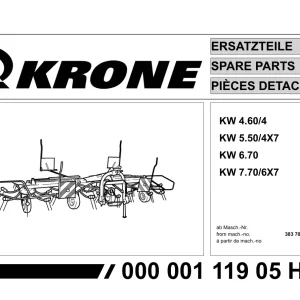 Krone Kw4.60 4 5.50 4 6.70 7.70 Parts Manual