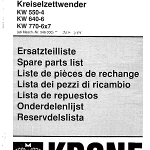 Krone Kw5.50 4 6.40 6 7.70 6 Parts Manual