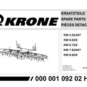 Krone Kw5.52 4 6.02 6 6.72 6 7.82 6 8.82 8 Parts Manual