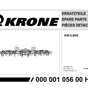 Krone Kw8.80 8 Parts Manual