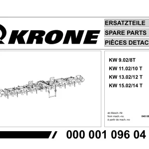 Krone Kw9.02 8 11.02 10 13.02 12 15.02 14 Parts Manual