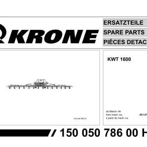 Krone Kwt 1600 Parts Manual