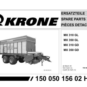 Krone Mx 310 350 Gl Gd Wagon Parts Manual