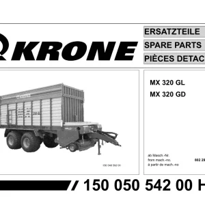 Krone Mx 320 Gl Gd Wagon Parts Manual