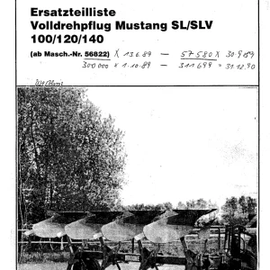Krone Mustang 100 120 140 Sl Slv Parts Manual