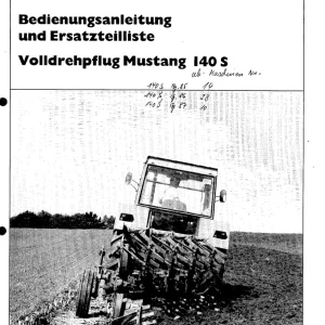 Krone Mustang 140S Parts Manual