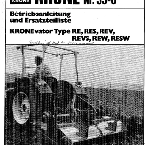 Krone Re Rew Resw Parts Manual