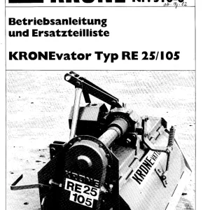 Krone Re25 105 Parts Manual