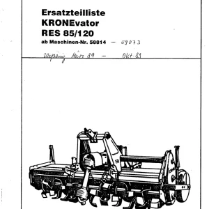Krone 85 120 Parts Manual
