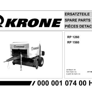 Krone 1260 1560 Parts Manual