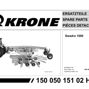Krone Swadro 1000 Parts Manual