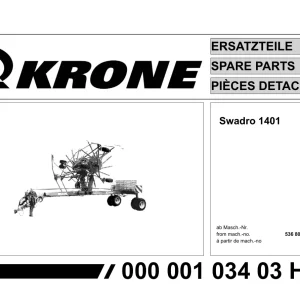 Krone Swadro 1401 Parts Manual
