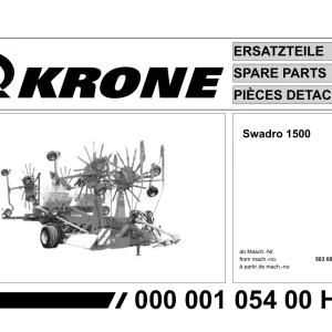 Krone Swadro 1500 Parts Manual