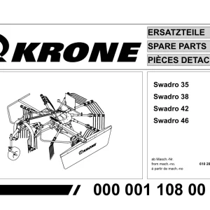 Krone Swadro 35 38 42 46 Parts Manual
