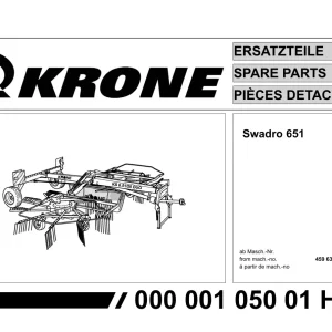 Krone Swadro 651 Parts Manual