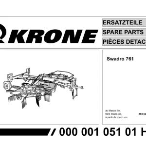 Krone Swadro 761 Parts Manual