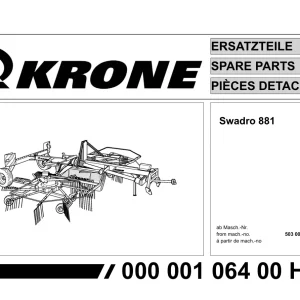 Krone Swadro 881 Parts Manual