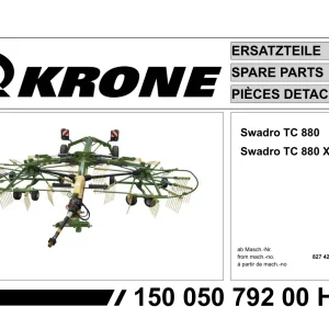 Krone Swadro Tc 880 Parts Manual