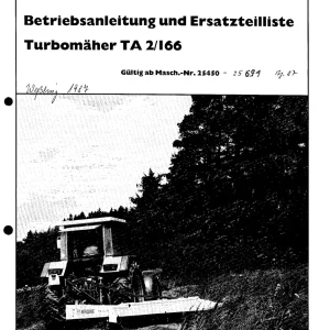 Krone Ta2 166 1987 Disc Mower 1987 Parts Manual