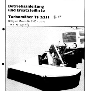 Krone Tf2 2111988 Disc Mower Parts Manual