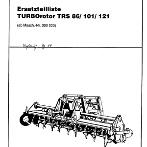 Krone Trs86 101 121 Parts Manual