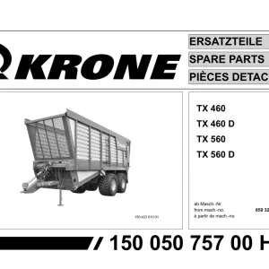 Krone Tx 460 560 Wagon Parts Manual