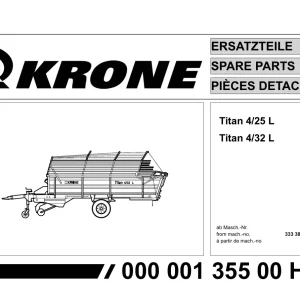 Krone Titan 4 25 4 32 L Wagon Parts Manual